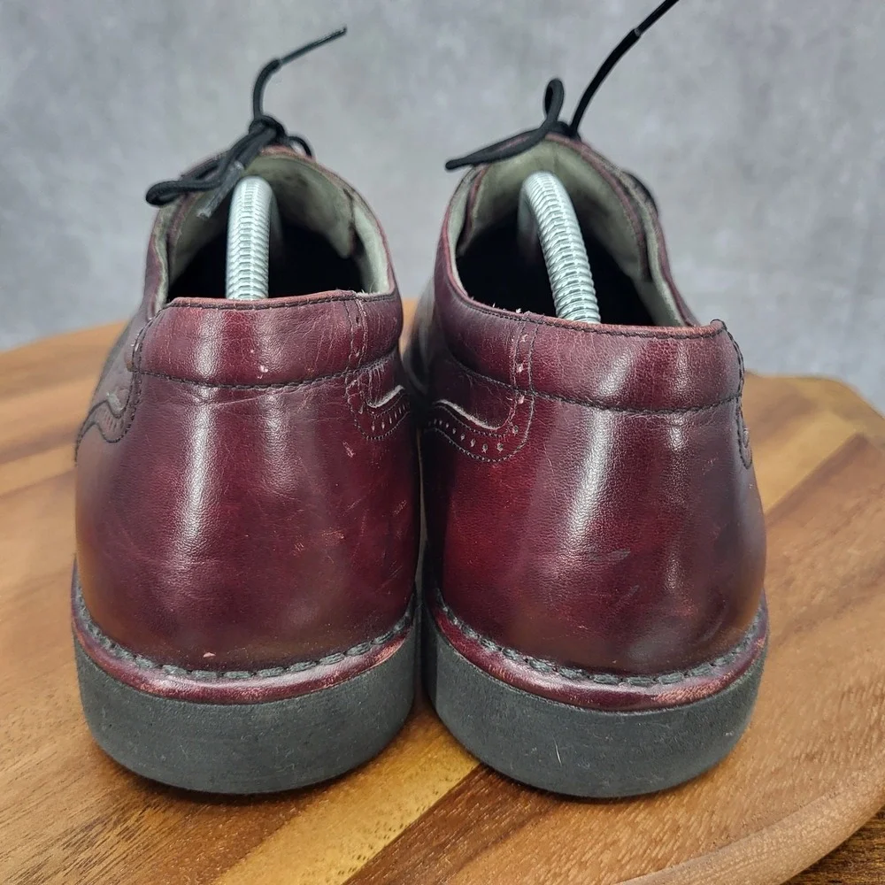 DresSports Rockport Oxford Shoes Mens 11.5 Burgundy Leather Wingtip Brogue Dress